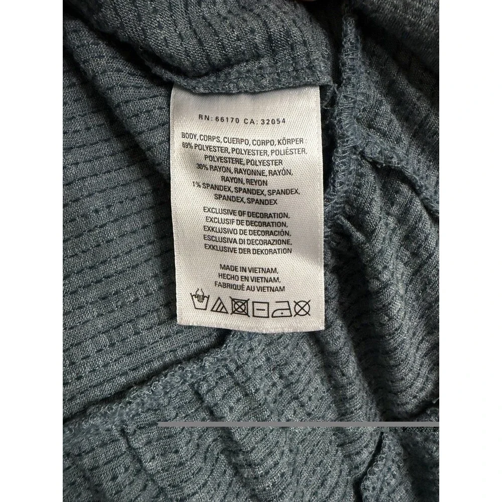Anthropologie Deletta Thea Tiered Ruffle Peplum Teal Blue V Neck Shirt Top M